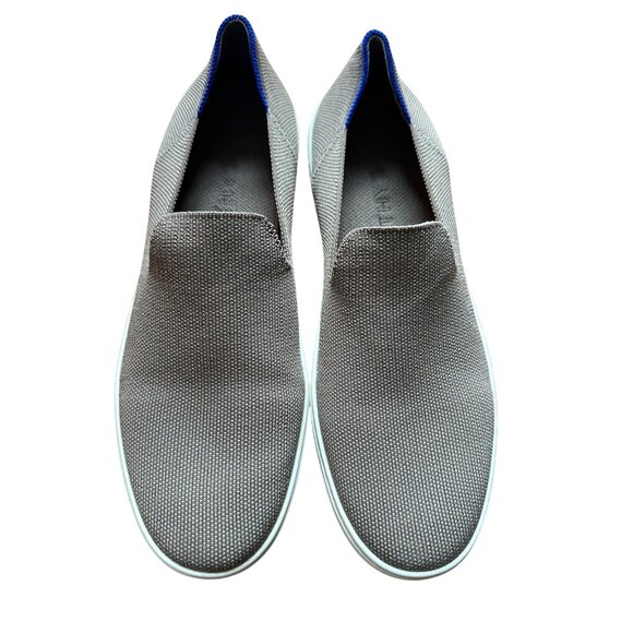 Rothys Slip On Sneakers Loafer Womens Size 11 Brown Knit Upper Blue Accent Strip - Picture 3 of 10